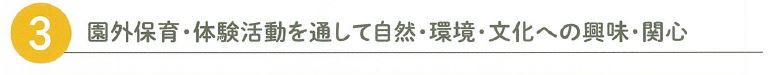 園外保育を通して自然への興味・関心 園外保育を通して自然への興味・関心